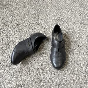 Mephisto Shoes 7.5 Black Leather Air Relax Dress Pumps Low Block Heel Mary Jane